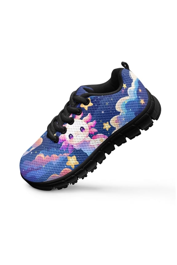 Kids Shoes Size 4 Galaxy Axolotl Walking Sneakers Indoor/Outdoor Slip on Tennis Running Shoes Lightweight Boys Girls Sports Trainer