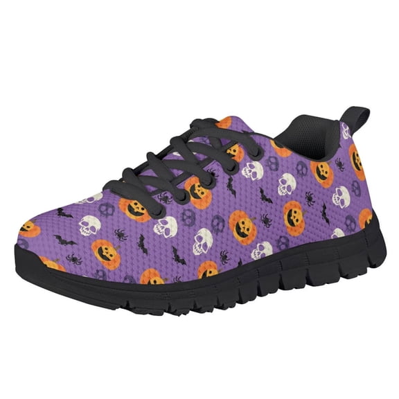 Chririnla Kids Skull Sneakers Size 4 Slip on Tennis Shoes for Boys Girls Halloween Skeleton Lightweight Slip on Sport Athletic Shoes Indoor Outdoor