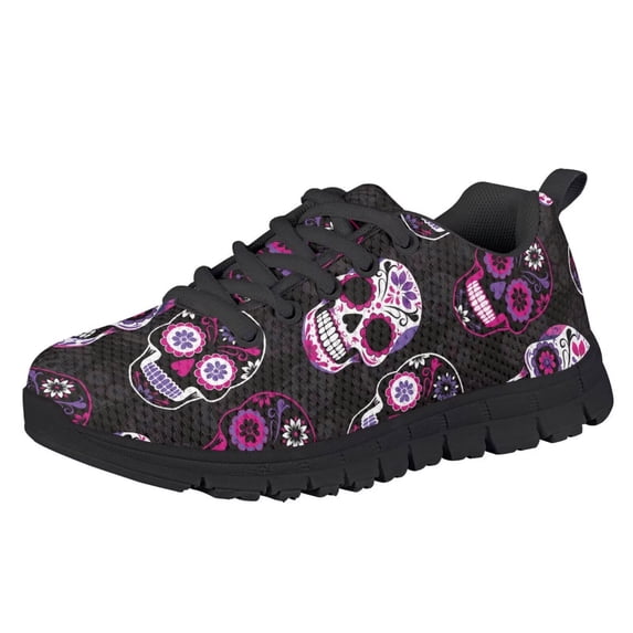 Chririnla Kids Sneakers for Boys Girls Hippie Skull Running Tennis Shoes Lightweight Breathable Sport Athletic Sneakers Youth Fashion Footwear