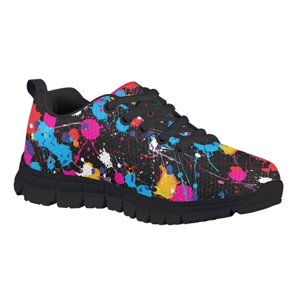 Chririnla Kids Tennis Shoes Boys Girls Lightweight Sneakers Splatter Tie Dye Print Mesh Slip on Running Walking Shoes School Outdoor Trainer Size 3