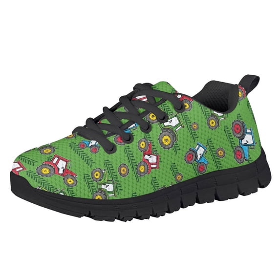 Chririnla Kids Tractors Shoes for Boys Size 3 Big Kid Cool Sneakers Breathable Lightweight Athletic Running Shoes School Travel Knitted Walking Sport Sneaker