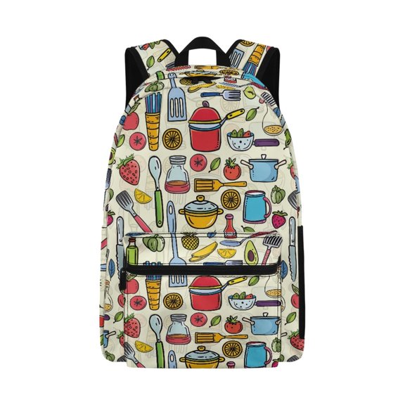 Chririnla Kitchen Utensils Food Backpack Set School Bag Lightweight Book Bag for Teen Boys Girls Rucksack