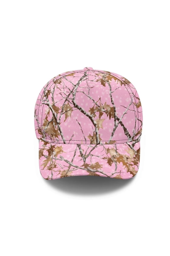 Leaves Branch Camouflage Print Women's Curved Bill Retro Cap, Classic Adjustable Hat for Street Style & Travel Breathable Quick-Dry