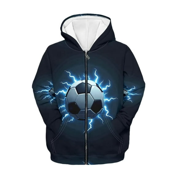 Chririnla Lightning Soccer Comfy Casual Hoodie for Girls Long Sleeve with Pockets Lightweight Loose Fall Outerwear Size 14-16