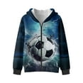 thumbnail image 1 of Chririnla Lightning Soccer Zip Up Sweatshirt for Boys and Youth - Soft Fuzzy Athletic Jacket for School and Sports Wear kids Fuzzy Sweatshirt, 1 of 7