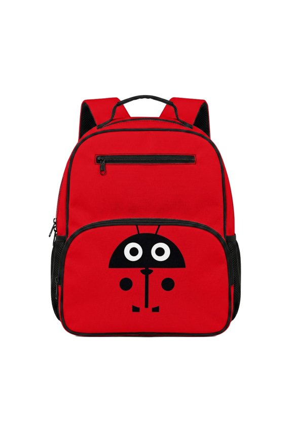 Lightweight Toddler Backpack for School Kindergarten, Polyester Fabric Portable Toddler Preschool Polyester Backpack, Ladybug Face Print