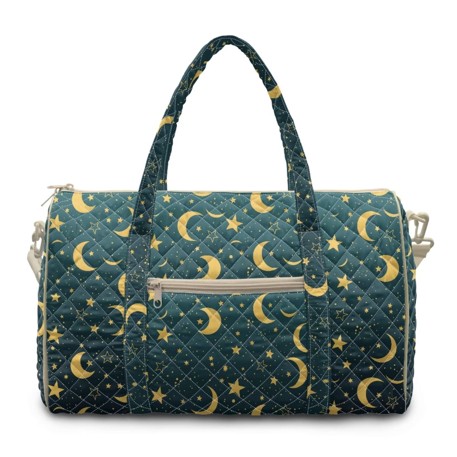 Chririnla Luggage Bag Travel Bags for Women Large Overnight Bag with Shoulder Strap & Handle Dual Design for Bussiness, Blue Moon & Star Print