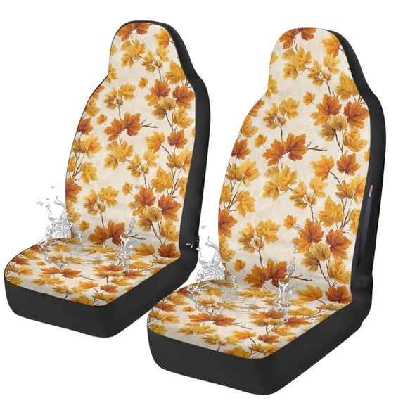 Chririnla Maple Leaf Pattern Driver Seat Protector for Auto, Easy to Install Front Car Seat Cover Elastic Polyester Car Seat Accessory