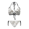 thumbnail image 1 of Chririnla Marble & Gold Geometric Halter Triangle Bikini Set - Sexy Tie Side Two-Piece Swimsuit for Beach Vacations & Pool Parties, 1 of 9