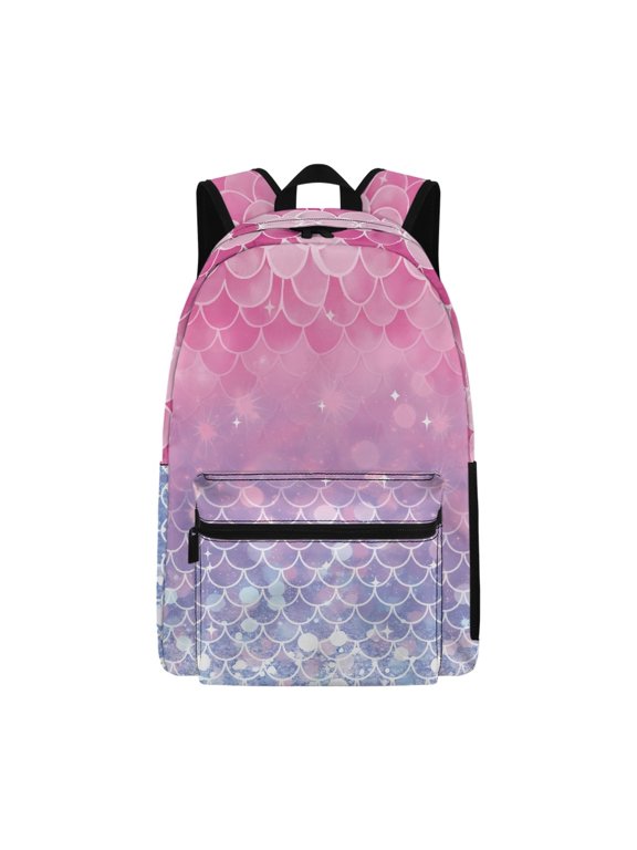 Mermaid Scale Ombre Girls Boys School Backpacks Large Capacity Shoulder Book Bags