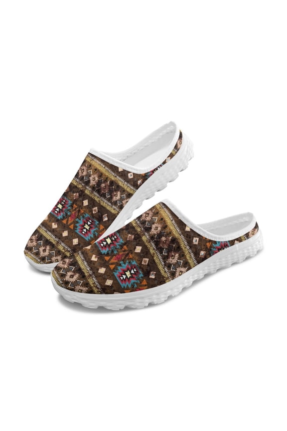 Mesh Mesh Slippers for Holiday Party Half Drag Slip On No Lace Geometric Pattern