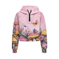 thumbnail image 1 of Chririnla Mushroom Dragonfly Kids Half Zipper Sweatshirts with Pocket Lightweight Athletic Wear Soft Loose Pullover for School Gym Daily Use Size 11-12 Pink, 1 of 7