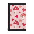 thumbnail image 1 of Chririnla Mushroom Heart Pattern Children's Wallet, Polyester Trifold Card Wallet for Travel, Slim Lightweight Kids Trifold Wallet, 1 of 6
