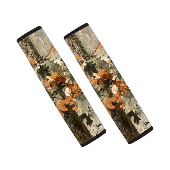 Chririnla Oak Leaf Camo Design Seat Belt Shoulder Pad 2 PCS Car Seat Belt Pads Easy Installation Thick Suitable for Truck Sedan