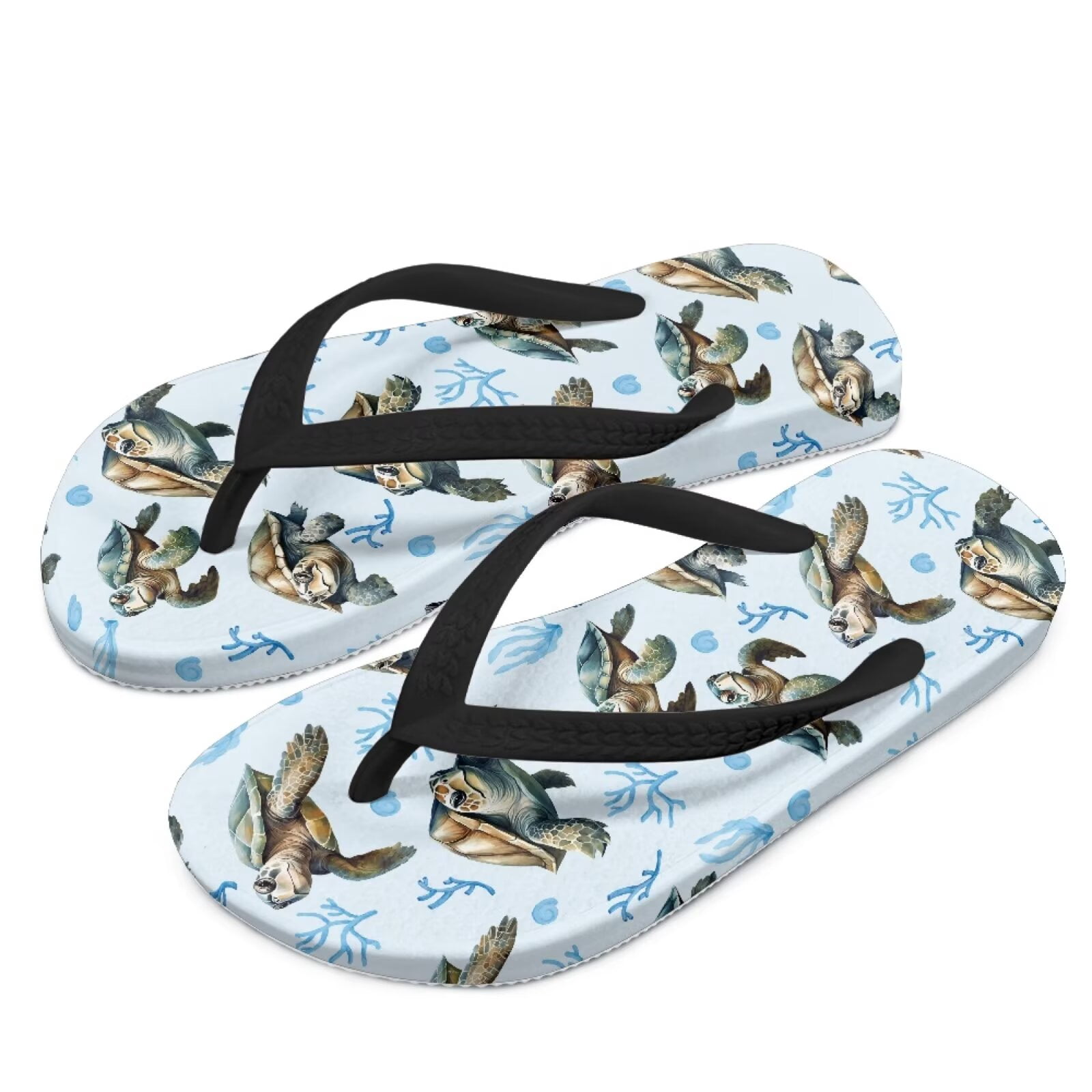 Chririnla Ocean Sea Turtles Print Flip Flop Sandal Chrer Shoes - Beach ...