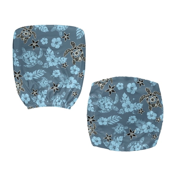 Chririnla Office Chair Cover Sea Turtle Hibiscus Pattern with Stretchable Easy to Remove Computer Desk Chair Seat Covers for Gaming Chairs, 2 Piece Sets Computer Office Chair Cover