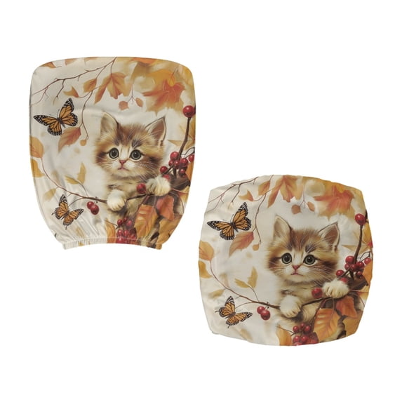 Chririnla Office Chair Slipcover Cat Design with Stain Resistant Washable Office Computer Chair Covers for Armrest Chair, Set of 2 Computer Chair Protective Cover