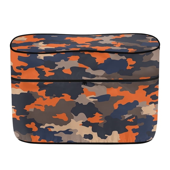 Chririnla Orange & Gray Camouflage Pattern RV Propane Tank Cover with Waterproof Protection Camper Propane Tank Cover for Camping, Polyester RV Trailer Propane Tank Cover
