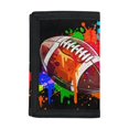 thumbnail image 1 of Chririnla Paint Splash Rugby Youth Wallet for Sports, Polyester Trifold Money Organizer with Magic Stiker, Wear Resistant Children Wallets, 1 of 6