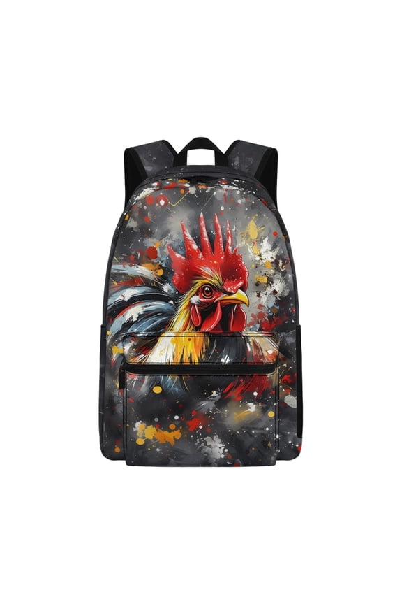 Paint Splatter Rooster Backpack Boy Girl School Backpacks Schoolbag Sets 10-12 Kids,Back to School Supplies