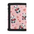 thumbnail image 1 of Chririnla Panda Hearts Compact Kids Trifold Wallet, Polyester Children's Wallet Portable Boys Trifold Wallet for Sports Travel, 1 of 6
