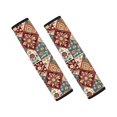 thumbnail image 1 of Chririnla Patchwork Floral Pattern Car Seat Belt Pads 2 PCS, Seat Belt Shoulder Pad Polyester Comfortable Thick for Sedans Truck Auto, 1 of 8