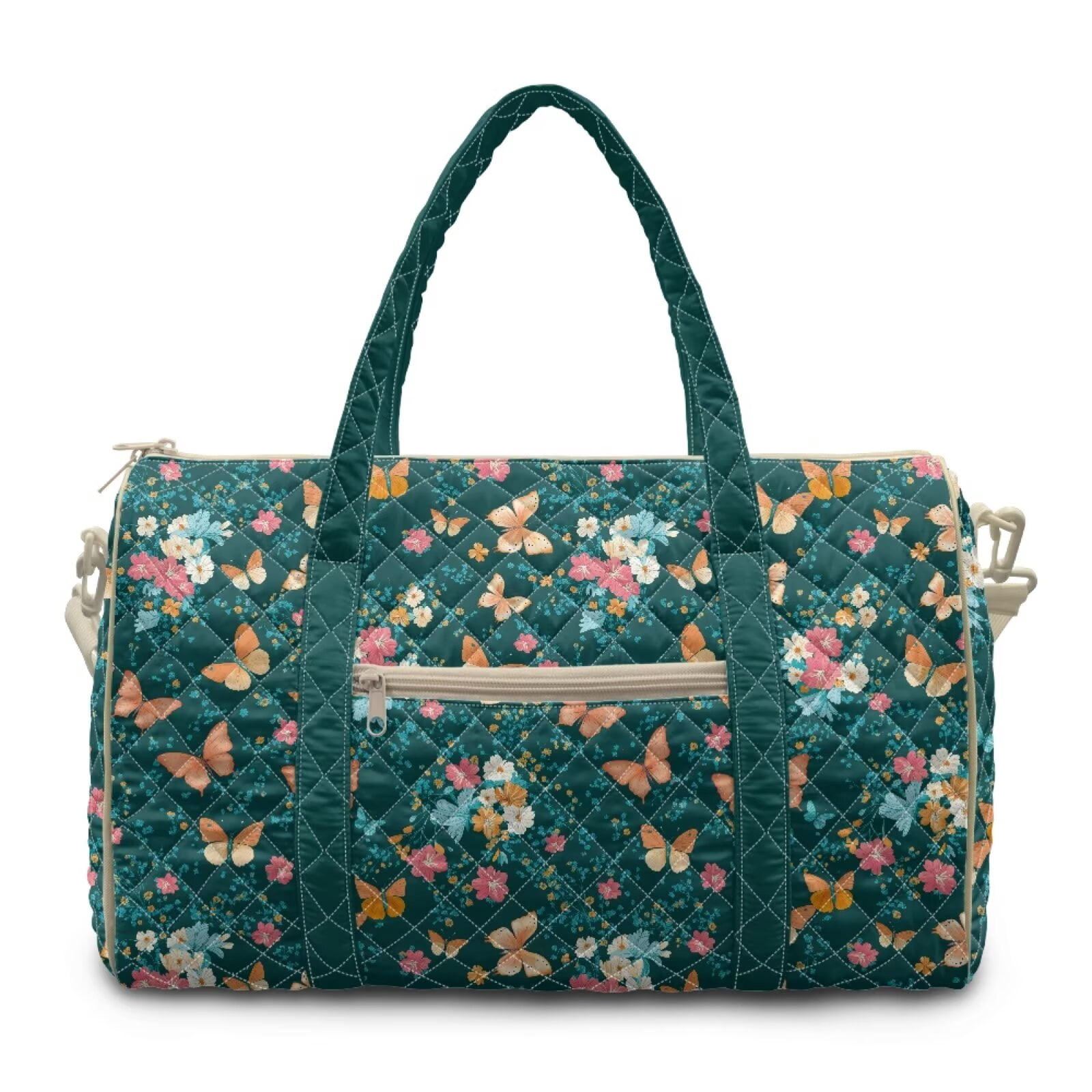 Picture of Chririnla Peach Butterfly & Floral Print Heavy Duty Sewing Carry On Bag ...