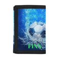 thumbnail image 1 of Chririnla Personalized Small Coin Purses with Soccer Splash Print, Slim Lightweight Polyester Boys Wallet for Outdoor Sports and Travel, 1 of 6