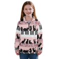 thumbnail image 1 of Chririnla Piano Black Cat Girls Hunting Sweatshirt Half Zip Pullover Sweatshirts Outdoor Casual Top for Hunting Trip Adventure Camouflage Size 7-8, 1 of 7