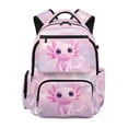 thumbnail image 1 of Chririnla Pink Axolotl Galaxy Print Toddler Bookbag with Side Pockets Waterproof School Backpack, Water Repellent 17 Inch Backpack for School Girls for Daily Use Elementary School Back to School, 1 of 9