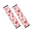 thumbnail image 1 of Chririnla Pink Gradient Coconut Tree Pattern Car Seat Belt Pads 2 Pack, Seat Belt Strap Covers Polyester Comfortable Driving Heat Insulation for SUV Auto Truck, 1 of 8