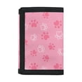 thumbnail image 1 of Chririnla Pink Paw Decoration Trifold Card Wallet, Elastic Polyester Slim Foldable Kids Money Organizer for Daily Use Outdoor Travel, 1 of 6