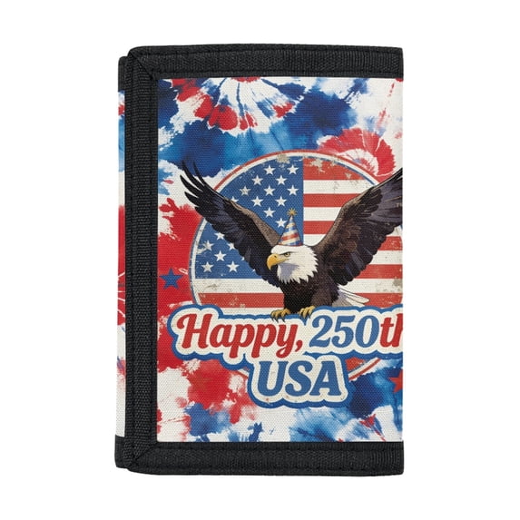 Chririnla Polyester Boys Trifold Wallet with Slim Portable Children's Wallet for Sports, Tie Dye Spiral Pattern Trifold Card Wallet