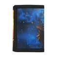 thumbnail image 1 of Chririnla Polyester Children's Wallet with Lightweight Foldable Trifold Card Wallet for Sports, Fire Ice Wolf Kids Trifold Wallet, 1 of 6