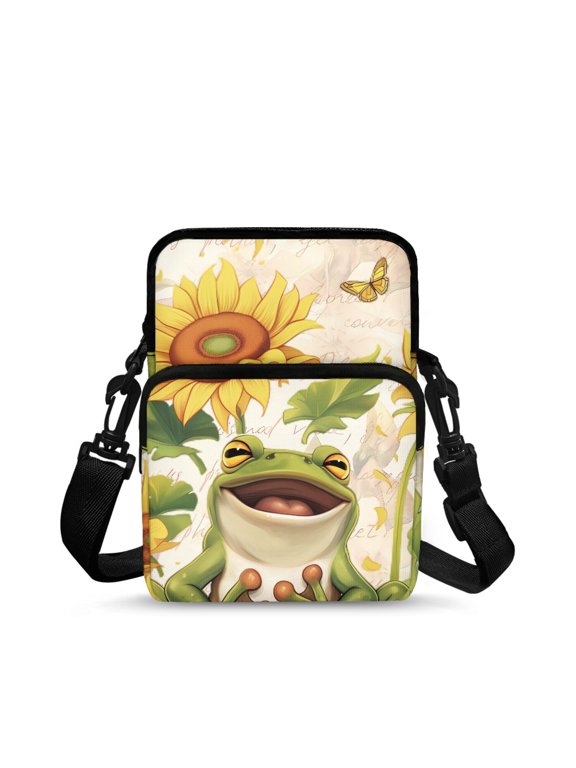 Polyester Crossbody Cell Phone Purse with Zipper Pockets, Lightweight Shoulder Messenger Bag for Daily Running and Casual Use