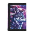 thumbnail image 1 of Chririnla Polyester Fabric Toddlers Wallets with Waterproof Slim Money Organizer for Outdoor, Butterfly Wolf Pattern Children's Wallet, 1 of 6