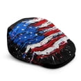 thumbnail image 1 of Chririnla Polyester Retro Flat Caps for Walking Summer Outings Driving, Lightweight Vintage Forward Cap, American Flag Pattern, 1 of 4