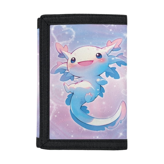 Chririnla Polyester Toddler Boys Trifold Wallet with Slim Compact Trifold Card Wallet for Outdoor Sports, Salamander Children's Wallet