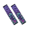 thumbnail image 1 of Chririnla Purple Bat Skull Pouch Seatbelt Covers 2 PCS Car Seat Belt Pads Easy Magic Tape Breathable Suitable for Van Auto, 1 of 8