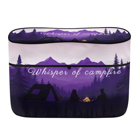 Chririnla Purple Camping Campfire RV Propane Tank Cover Zipper for Travel Winter Trips, Polyester Smooth Hand Feel Easy to Put on and Take off Propane Tank Cover for Travel Trailer