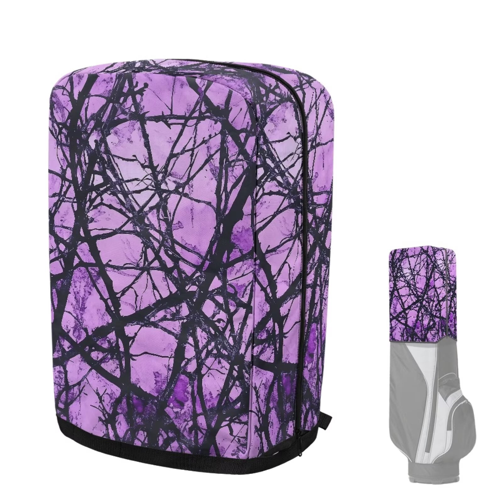 Chririnla Purple Forest Hunting Golf Bag Dust Cover Dust & Sun Protection Umbrella for Clubs with Snap Button Universal Fit for Most Club Bags, Stand Bags, Cart Bags & Tour Bags
