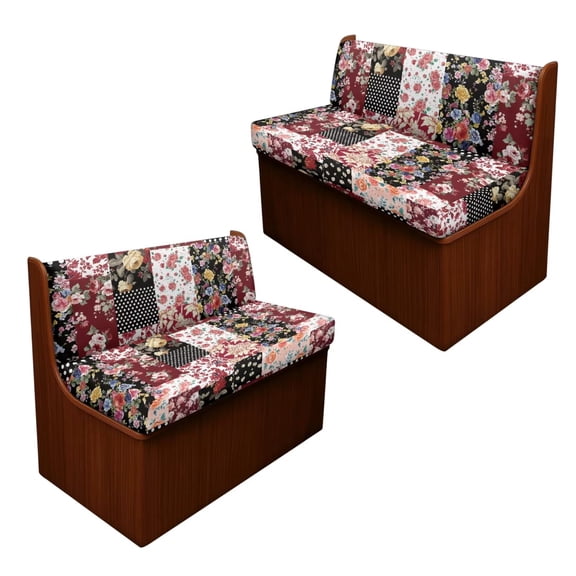 Chririnla RV Couch Covers Boho Floral Camper Couch Cover Polka Dot Loveseat Sofa Furniture Protector for RV Camper Travel Trailer Must Haves (2 Backrest Cover & 2 Bench Cover)