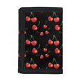 thumbnail image 1 of Chririnla Red Cherry Pattern Portable Children's Wallet, Polyester Teen Wallet Foldable Trifold Card Wallet for Travel Outdoor, 1 of 6