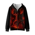 thumbnail image 1 of Chririnla Red Dragon Hooded Zip Up Hoodie for Teens and Kids - Lightweight Comfy Casual Top with Long Sleeve for Travel and Outdoor, 1 of 7