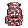 thumbnail image 1 of Chririnla Red, Gray & White Camouflage Pattern Lightweight Laptop Bookbag with Breathable Multi-Pocket Casual Daypack, Water Repellent 17 Inch Elementary School Bag for Daily Use Middle High School, 1 of 10