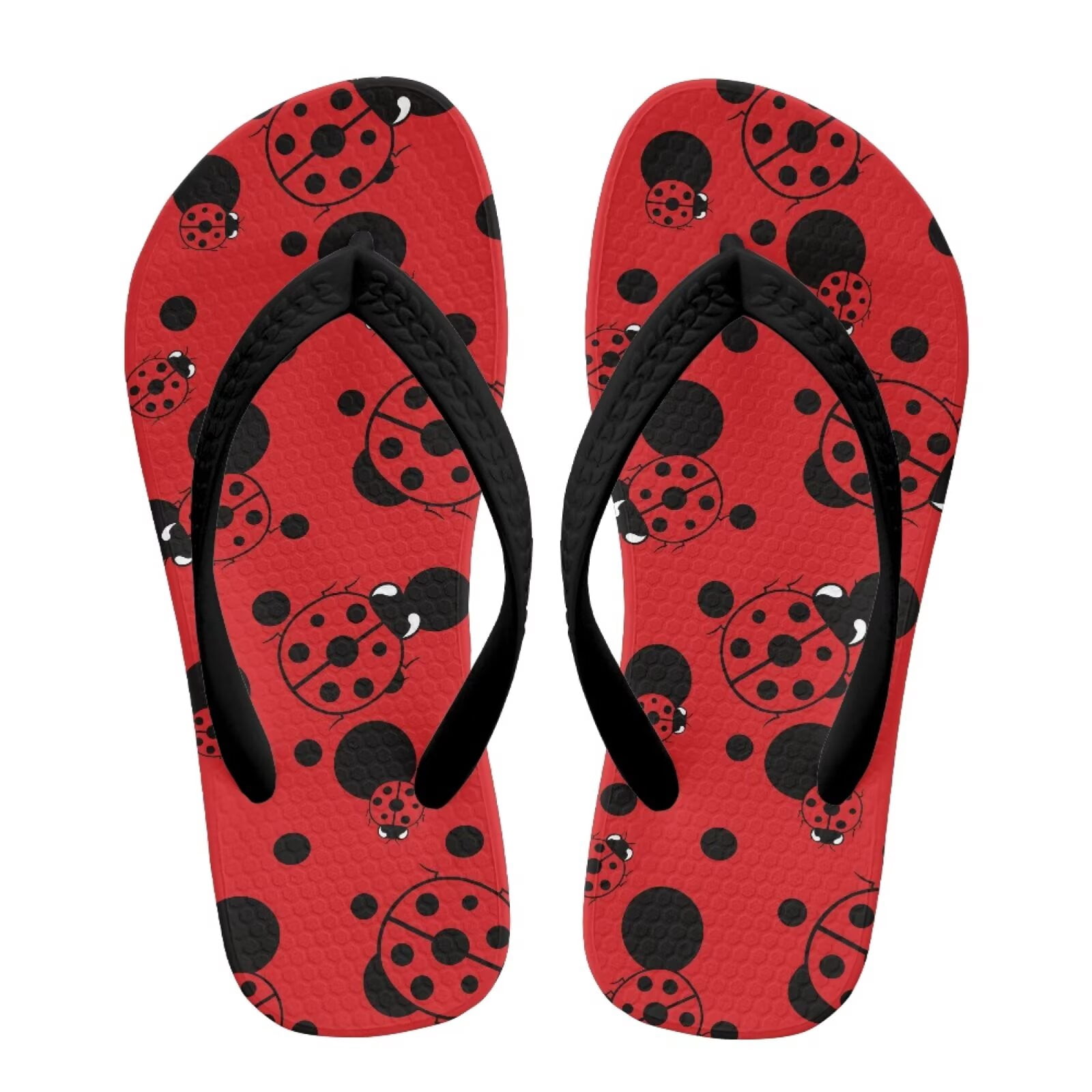 Chririnla Red Ladybug Polka Dot Print Girls Flip Flops Sandals US 3 ...