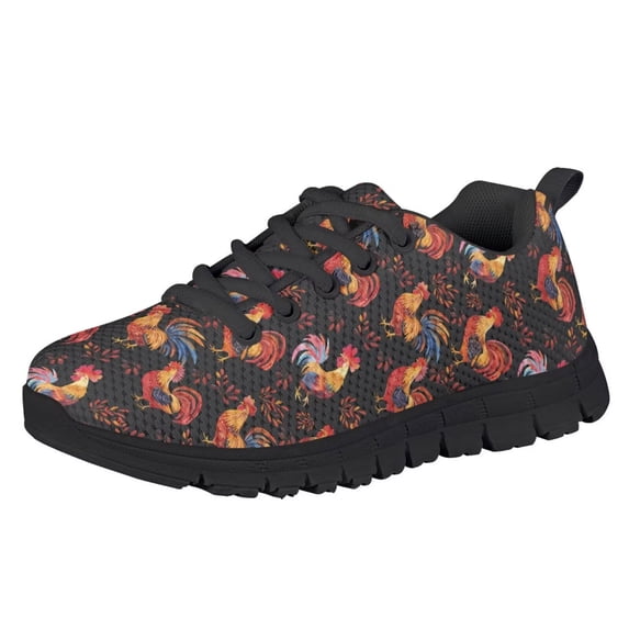 Chririnla Rooster Shoes for Boys Size 1.5 Big Kid Girls Athletic Walking Shoes Breathable Lightweight Knitted Mesh Running Jogging Sneakers