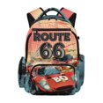 thumbnail image 1 of Chririnla Route 66 Race Car Print Lightweight School Backpack for Travel Preschool, Multi-Pocket Portable Polyester Travel Ruckpack, 1 of 9