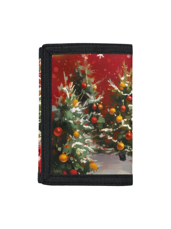 Santa Claus pattern Trifold Card Wallet for Sports, Polyester Children's Wallet with Slim Waterproof Kids Trifold Wallet