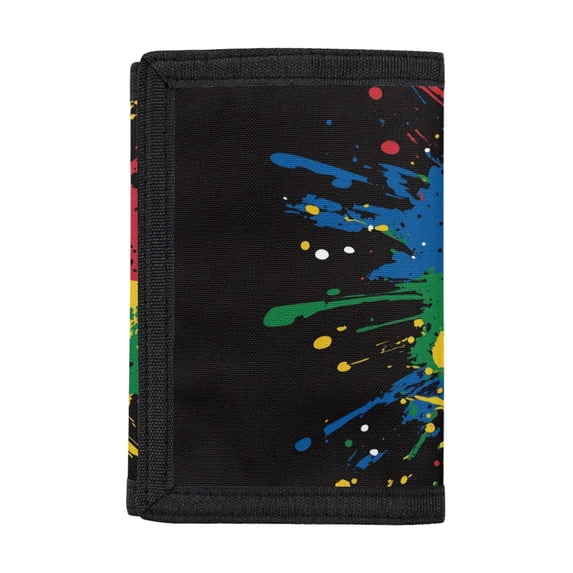Chririnla Scrawl USA Flag Golf Ball Lightweight Children's Wallet, Polyester Kids Trifold Wallet Large Capacity Trifold Card Wallet for School Outdoor